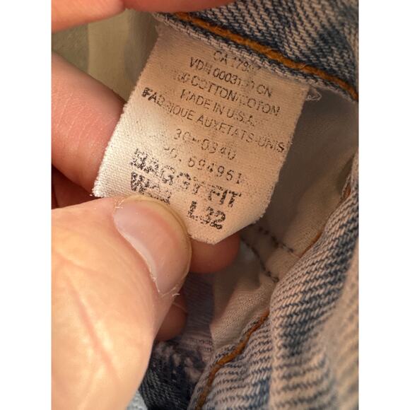 Vintage Gap Baggy Fit Light Wash Tapered 34x32 (tag) Denim Jeans - Picture 2 of 9